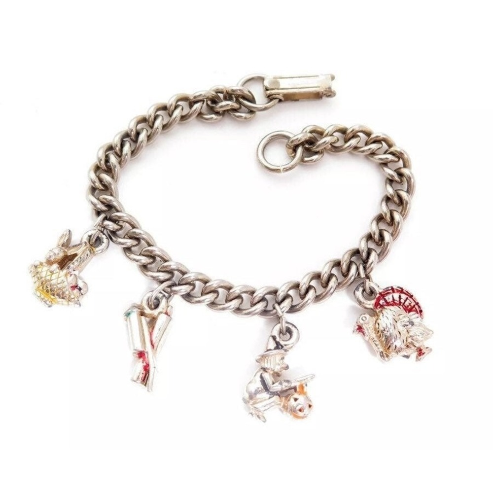 VINTAGE HOLIDAY CHARM BRACELET EASTER,THANKSGIVING,4TH OF JULY,HALLOWEEN